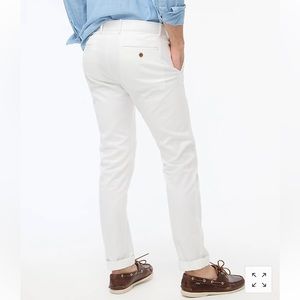 White JCrew Slim Fit Flex Khaki Pants.